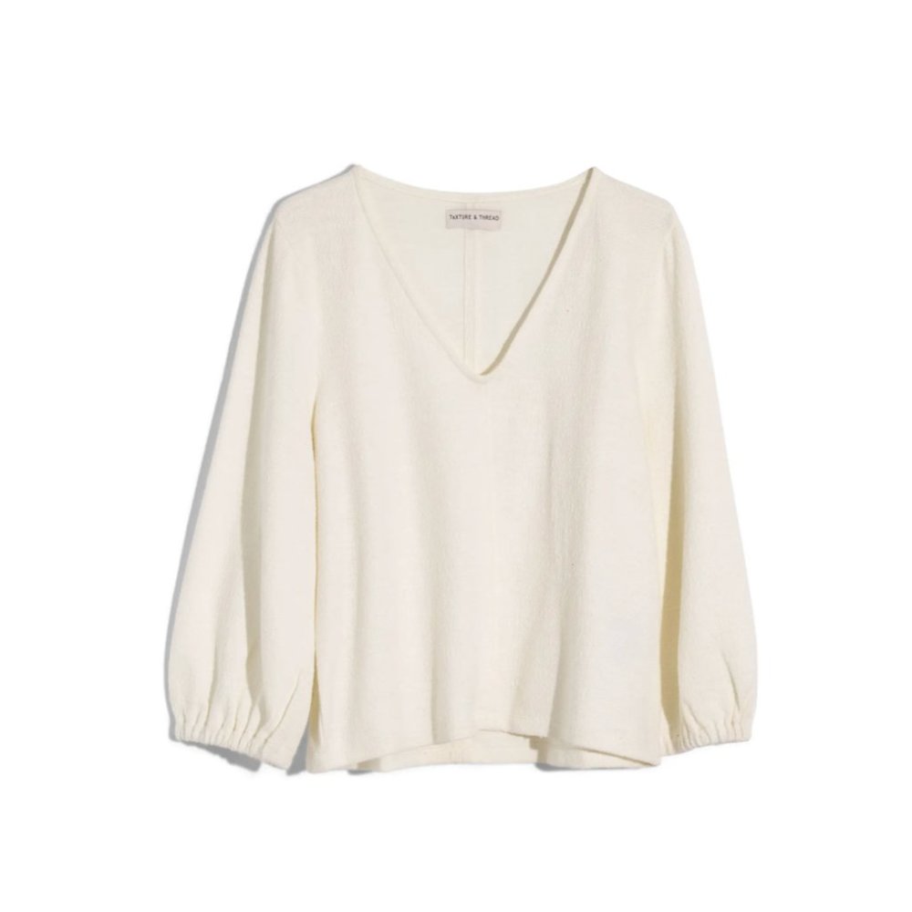 Madewell Texture & Thread Full Sleeve Top Ivory